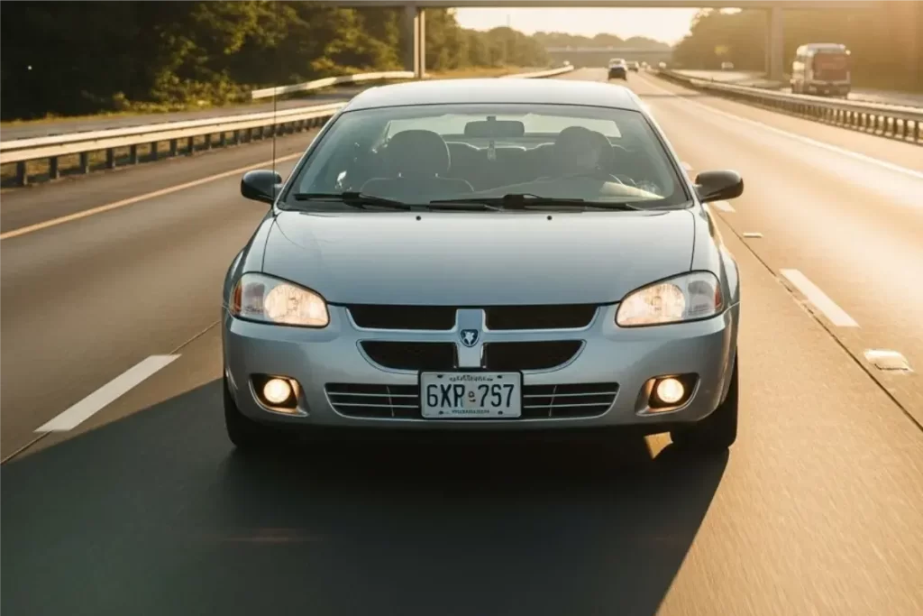 Dodge Stratus 2.4L Dodge Stratus 2.4L gris en la carretera al atardecer